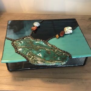 Custom Stained Glass/Stone Keepsake/Jewelry Box